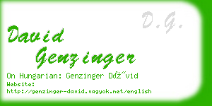 david genzinger business card